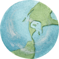 Earth and Globe in Watercolor Illustration